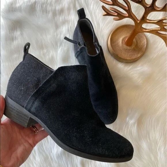 Tom’s black and grey ankle boots sz 8 - Picture 1 of 4